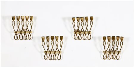 LUMEN MILANO Quattro appliques . Metallo laccato, ottone. Cm 25,00 x 28,00 x...