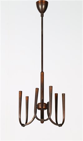 ULRICH GUGLIELMO Lampadario. Ottone. Cm 40,00 x 112,00 x 40,00. Ottone, anni...