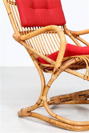 AGNOLI TITO Poltrona. Bambù. Cm 61,00 x 103,00 x 75,00. Bambù e tessuto,per...