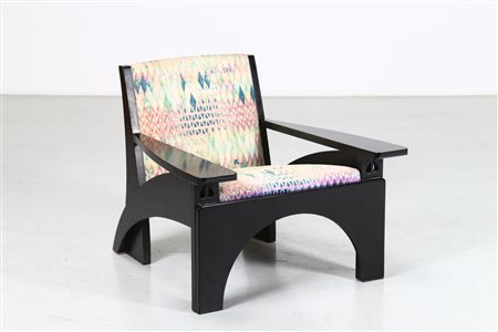 MACKINTOSH CHARLES RENNIE Poltrona. Legno di rovere e tessuto. Cm 77,00 x...