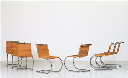 MIES VAN DER ROHE LUDWIG (1886 - 1969) Otto sedie mod. MR 10. Acciaio cromato...