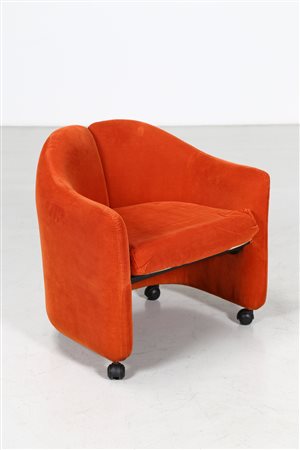 GERLI EUGENIO (n. 1923) Sei poltroncine serie 142. Acciaio e tessuto. Cm...