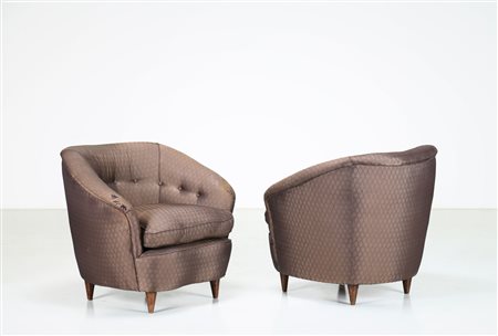 CASA E GIARDINO Coppia di poltrone . Legno e tessuto. Cm 85,00 x 77,00 x...