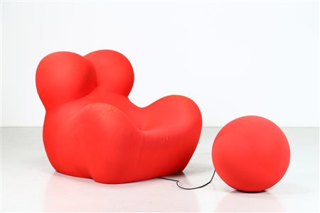 PESCE GAETANO (n. 1939) Poltrona mod. UP5 con pouf mod. UP6. Poliuretano...