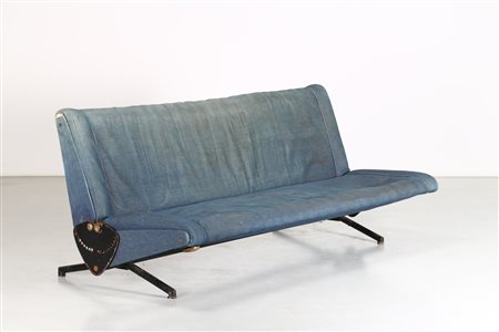 BORSANI OSVALDO (1911 - 1985) Divano letto mod. D70. Metallo e tessuto. Cm...