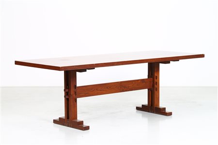 RIVADOSSI GIUSEPPE (n. 1935) Tavolo. Legno di rovere. Cm 225,00 x 76,00 x...