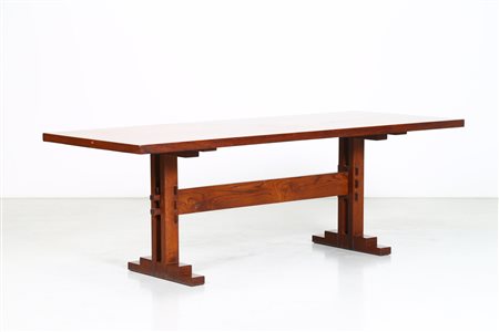 RIVADOSSI GIUSEPPE (n. 1935) Tavolo. Legno di rovere. Cm 225,00 x 76,00 x...