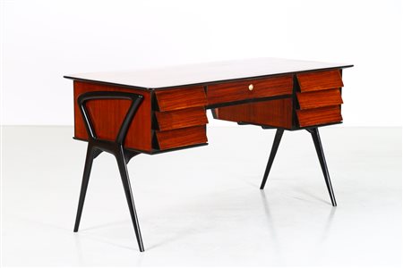 DASSI M.M. Scrivania. Legno di palissandro. Cm 145,50 x 78,00 x 69,00. Legno...