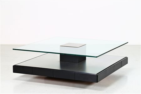 FANTONI MARCO Tavolino mod. T147. Legno metallo e vetro. Cm 130,00 x 45,00 x...