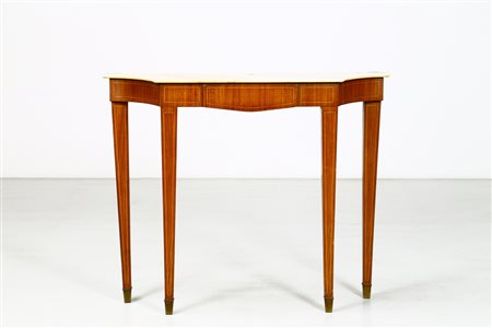 BUFFA PAOLO (1903 - 1970) Consolle. Legno, ottone e marmo. Cm 114,50 x 98,00...