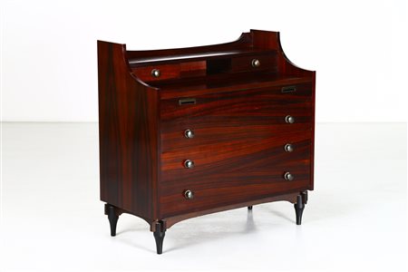 SALOCCHI CLAUDIO (1934 - 2009) ComòToilette. Legno di palissandro e ottone....