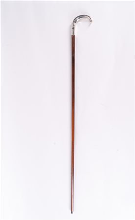 ARGENTIERE ITALIANO DEL XX SECOLO Bastone da passeggio con manico in argento....