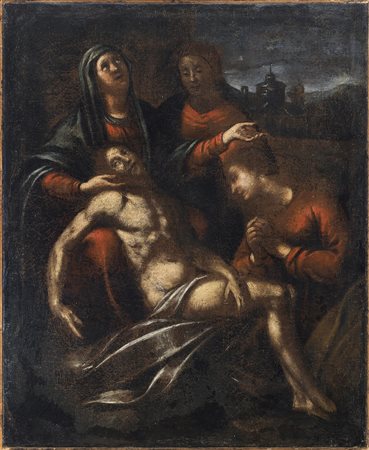 ARTISTA DEL XVIII SECOLO Deposizione. Olio su tela . Cm 60,00 x 73,00. 18th...