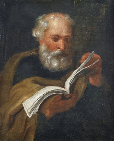 ARTISTA NORDICO DEL XVII SECOLO San Paolo. Olio su tavola. Cm 15,50 x 19,00....