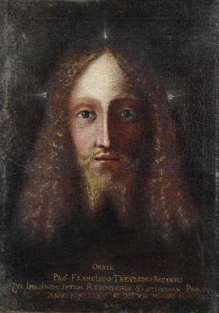 ARTISTA VENETO DEL XVII SECOLO Volto di Cristo. . Olio su tela . Cm 36,00 x...