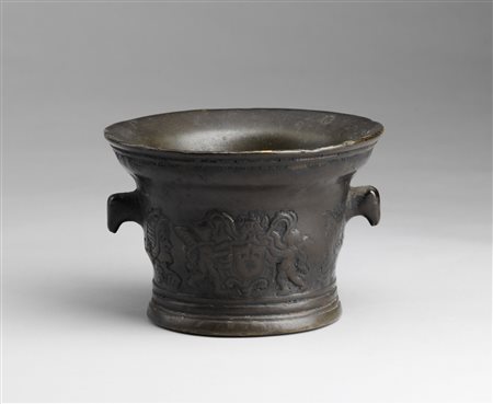 MANIFATTURA ITALIANA DEL XVI SECOLO Mortaio in bronzo. Bronzo. Cm 13,50 x...