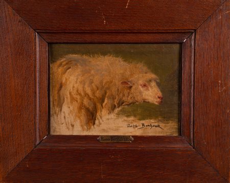 BONHEUR ROSA (1822 - 1899) Studio per pecora. Tecnica mista su tavola. Cm...