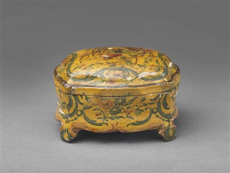 MANIFATTURA VENEZIANA DEL XVIII SECOLO Scatola in legno laccato ad arte...