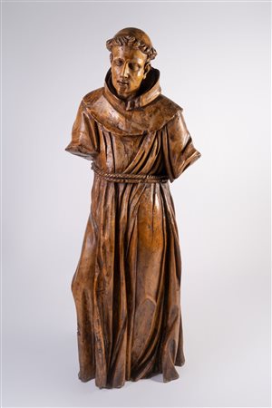 SCULTORE DEL XVIII SECOLO Sant'Antonio da Padova in legno scolpito. . Cm...