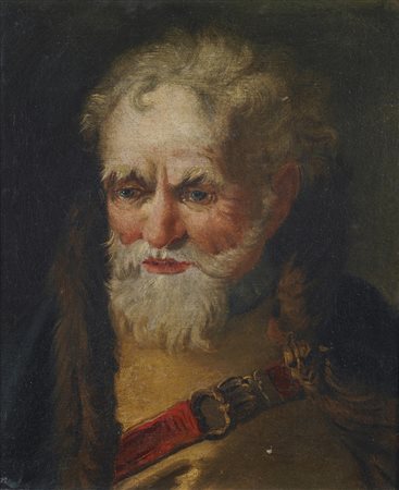 ARTISTA VENETO DEL XVIII SECOLO Testa d'uomo con barba. . Olio su tela . Cm...