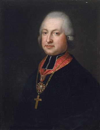 ARTISTA AUSTRIACO DEL XVIII SECOLO Ritratto di prelato. . Olio su tela . Cm...