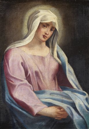 ARTISTA DEL XVIII SECOLO Madonna. Olio su tela . Cm 47,00 x 67,00. 18th...
