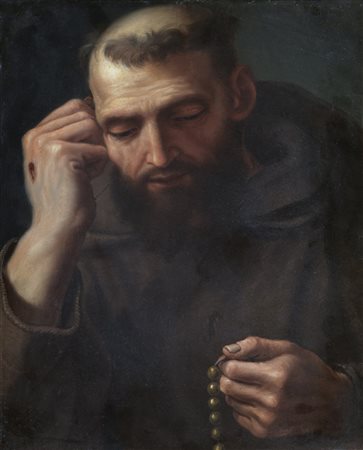 CADES GIUSEPPE (1750 - 1799) Attribuito a. San Francesco. Olio su rame. Cm...