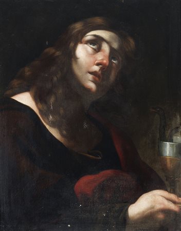 BRANDI GIACINTO (1623 - 1691) San Giovanni evangelista. Olio su tela . Cm...