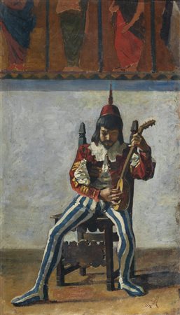 VENTURI ROBERTO (1846 - 1883) Paggio. Olio su tela . Cm 34,50 x 60,00....