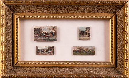 SORBI RAFFAELLO (1844 - 1931) Quattro dipinti raffiguranti paesaggi e...