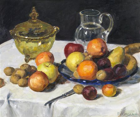GALANTI PIERO (1885 - 1973) Natura morta. . Olio su compensato. Cm 60,00 x...
