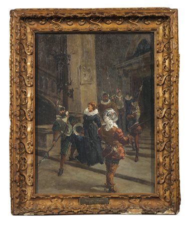 BERTINI GIUSEPPE (1825 - 1898) Attribuito a. Scena in costumi settecenteschi....