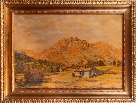 TOGNI EDOARDO (1884 - 1962) Veduta montana. Olio su tela . Cm 100,00 x 70,00....