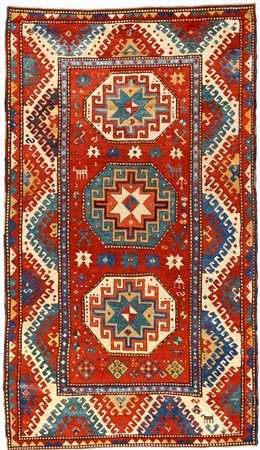 KAZAK Tappeto Bordjalu, fine 1800. . Cm 151,00 x 261,00. Lane grasse, pieno...