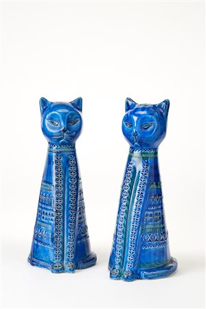 Aldo Londi (Montelupo Fiorentino 1911)"Gatto alto"Coppia di due sculture...