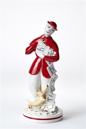 Luigi Fabris (1883 - 1952)"Il Signor Bonaventura"Ceramica smaltata in...