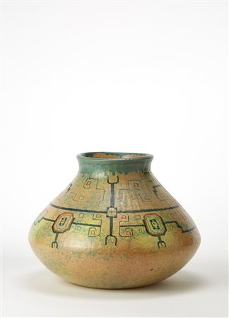 Anna Maria Pacetti Vaso panciuto in ceramica lavorata al tornio e smaltata in...