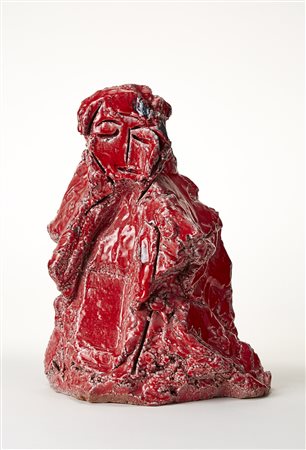 Sandro Cherchi (Genova 1911 - Torino 1998)Scultura antropomorfa in ceramica...