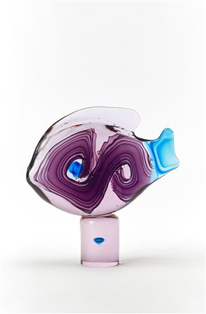 Antonio Da Ros (Venezia 1936)"Pesce"Scultura raffigurante un pesce in vetro...
