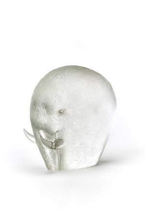 Cenedese "Mammut"Scultura in vetro cristallo corroso sulla superficie...