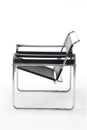 Poltrona ispirata al modello "B3" o "Wassily" di Marcel Breuer. Italia, anni...