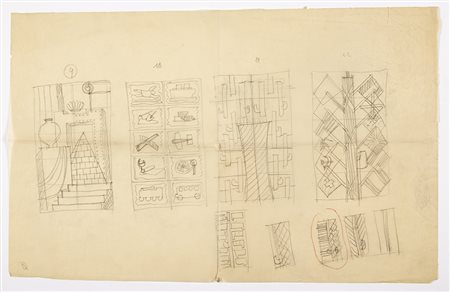 Gio Ponti (Milano 1891 - Milano 1979)Nove studi per decorazioni probabilmente...