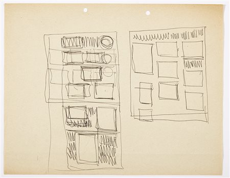 Gio Ponti (Milano 1891 - Milano 1979)Tre fogli recanti studi per: il centro...