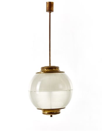Chiaravallotti Lampada a sospensione modello "L/273". Inizio anni '60. Ottone...