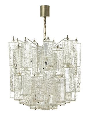 Manifattura di Murano Piccolo lampadario con struttura in metallo laccato...