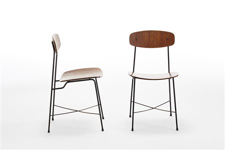 George Coslin Due sedie. Produzione Faram, Italia, anni '60. Tubolare e...