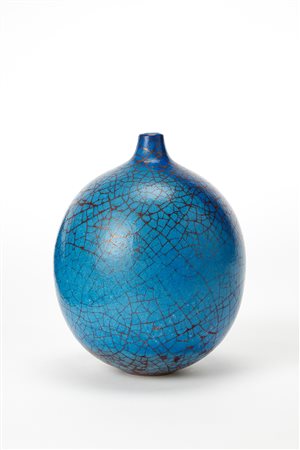 Carlo Zauli (1926 - 2002)Vaso soliflore a forma panciuta e collo stretto in...