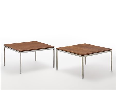 Florence Knoll (1917 - 2019)Coppia di tavoli bassi quadrati. Produzione...