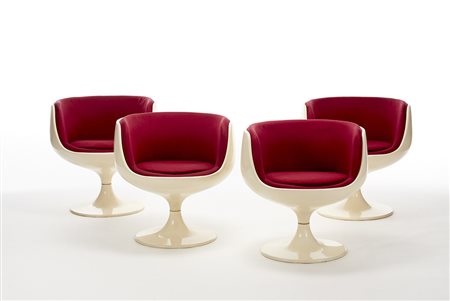 Aarnio Eero (Helsinki 1932)Quattro poltrone modello "Cognac ". Produzione...