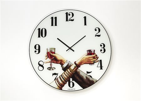 Barnaba Fornasetti (Milano 1950)Orologio da parete modello "Brindisi"....